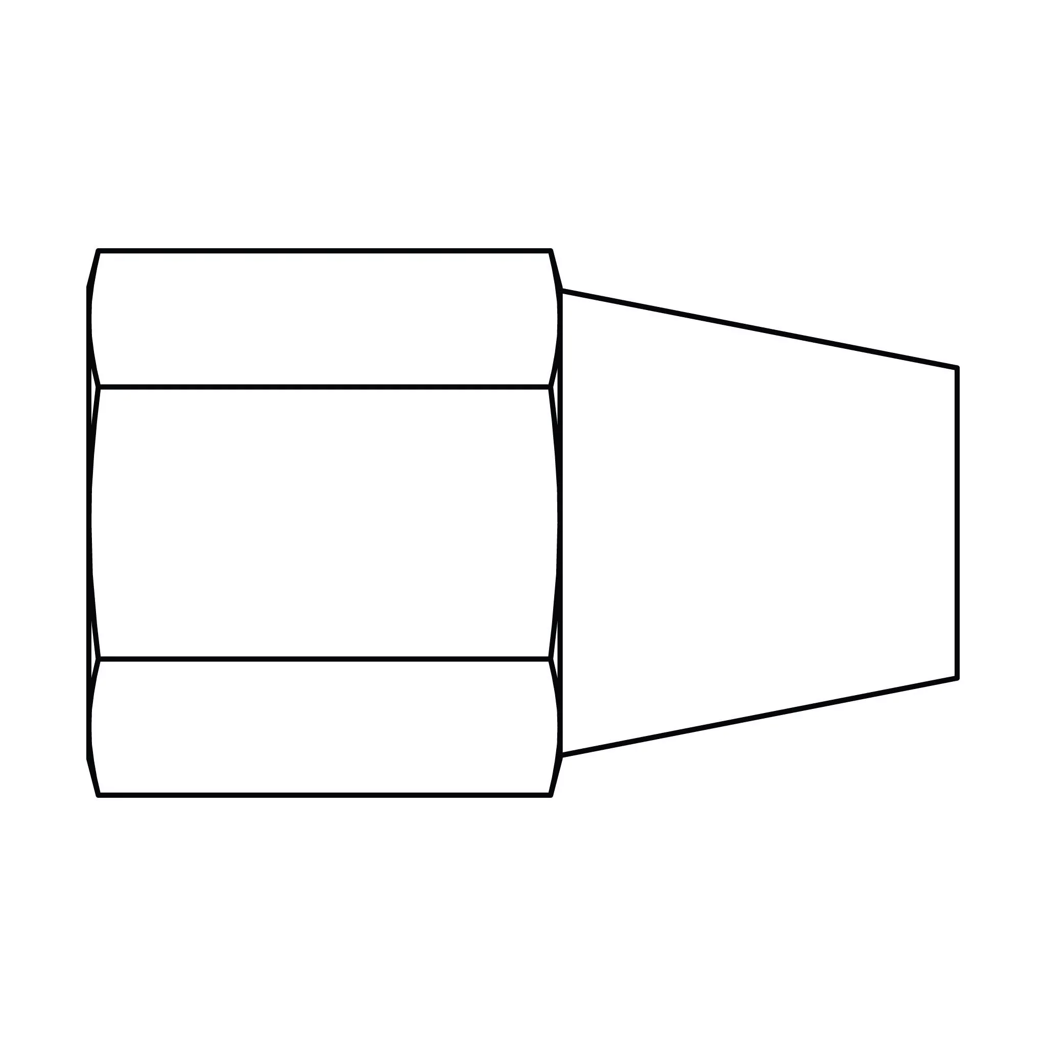 61l-06-long-tube-nut-brass-compression 61L-06 Long Tube Nut, Brass Compression