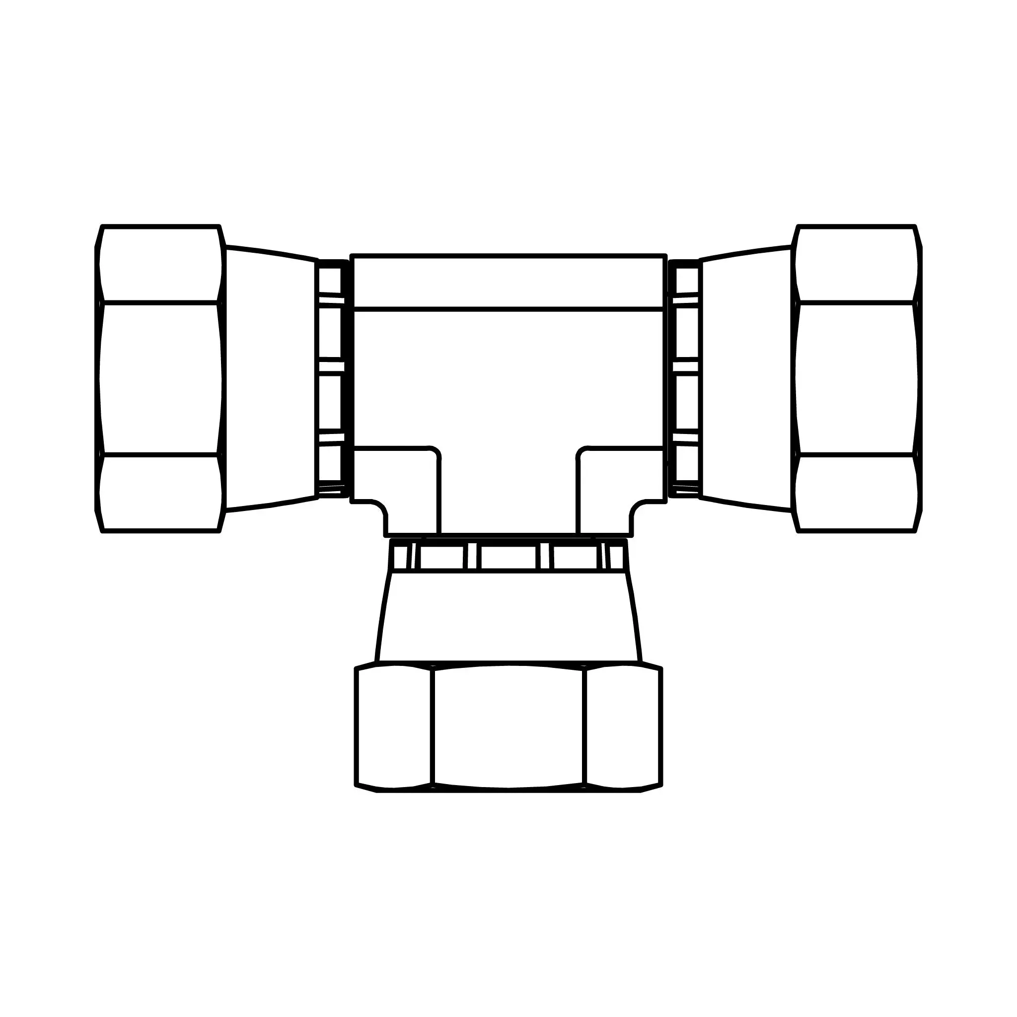 6606-06-06-06-jic-swivel-union-tee 6606-06-06-06 JIC Swivel Union Tee