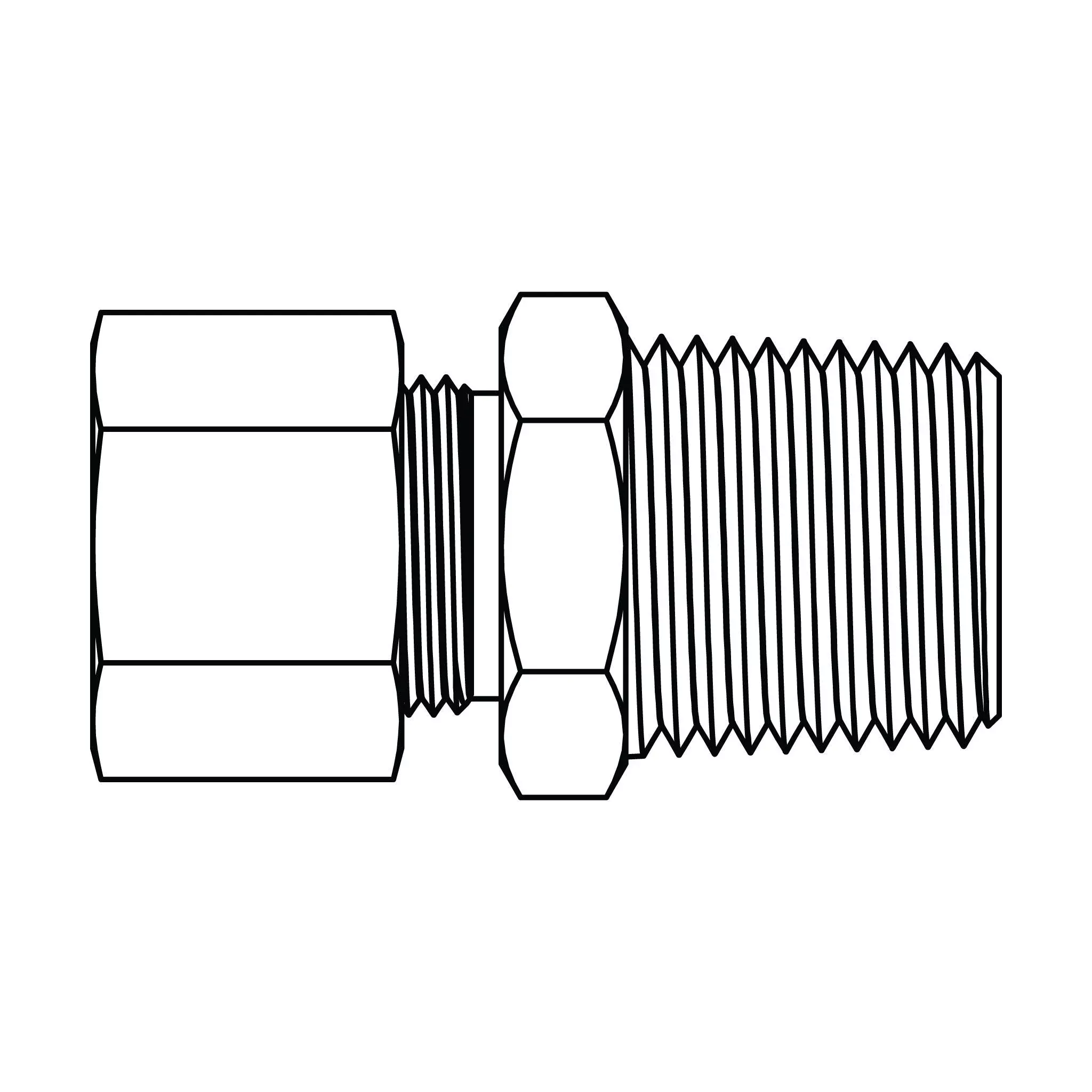 68-06-02 Tube to Pipe Fitting, Brass Compression