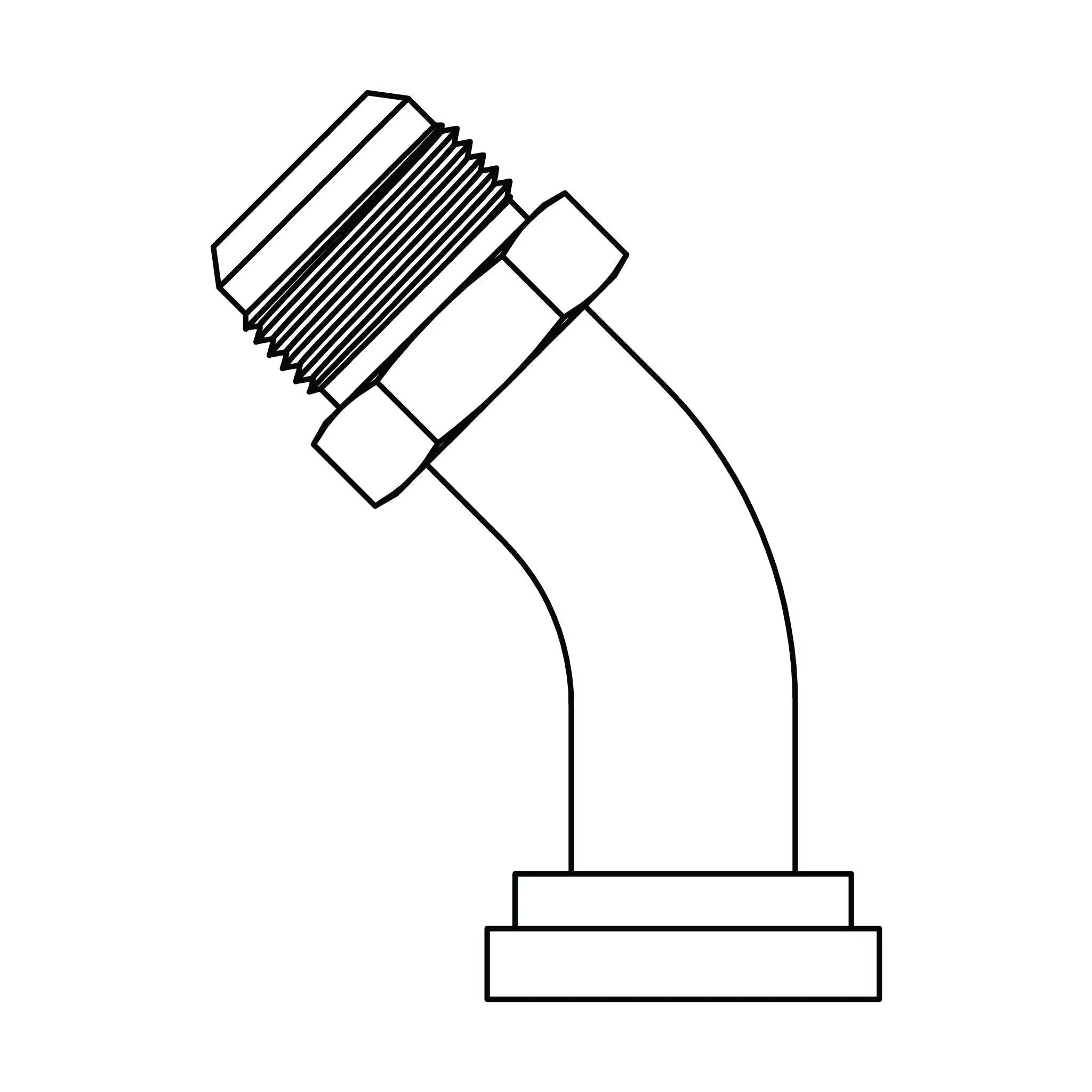 D-6845-20-20 JIC to Flange Elbow 45 - Code 61