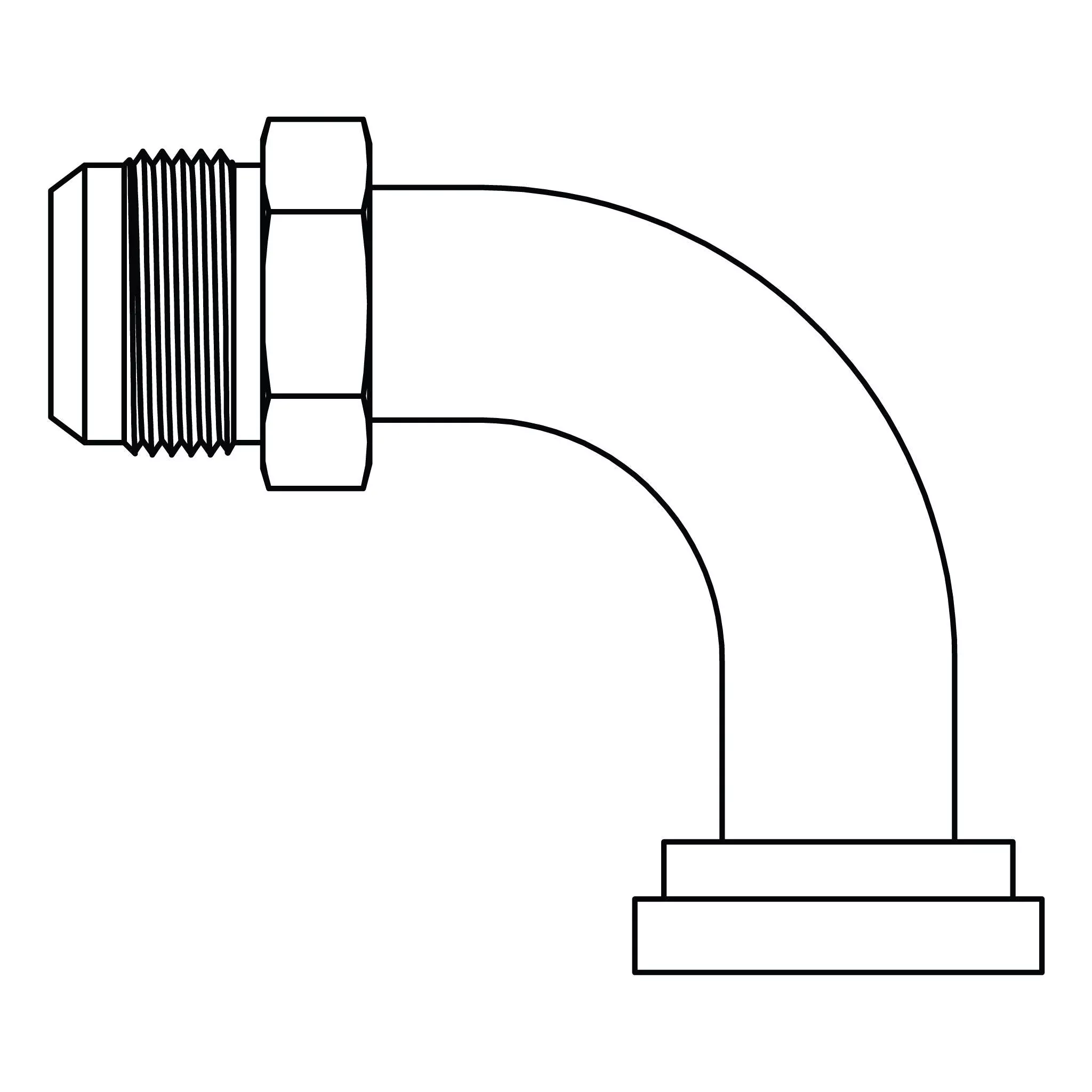 d-6890-40-40-jic-to-flange-elbow-90-code-61 D-6890-40-40 JIC to Flange Elbow 90 - Code 61