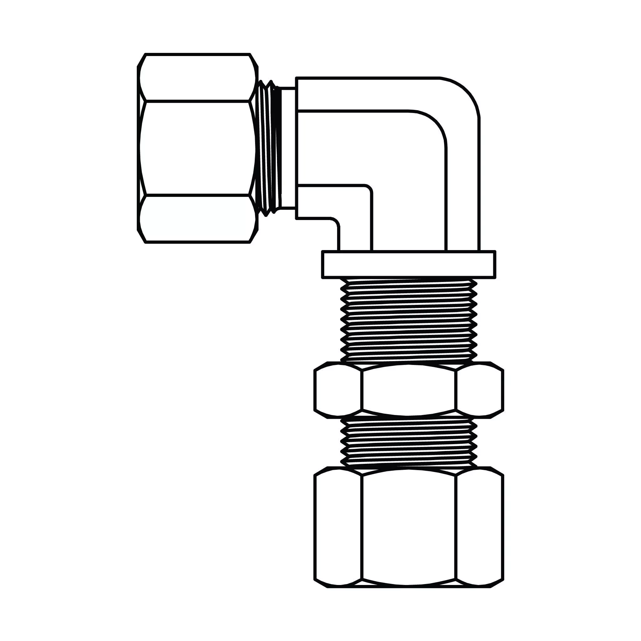mc6027-s12-s12-metric-compression-union-bulkhead-elbow-90 MC6027-S12-S12 Metric Compression Union Bulkhead Elbow 90