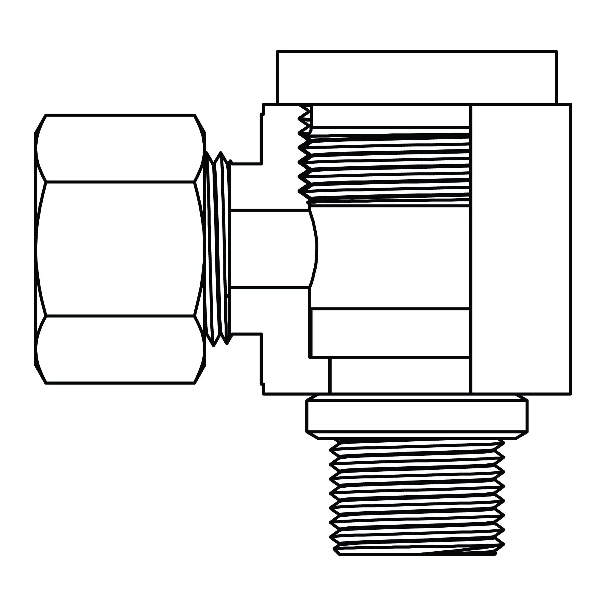 MC6142-S10-06 Metric Compression Banjo - BSPP (Throttle Free) Elbow 90